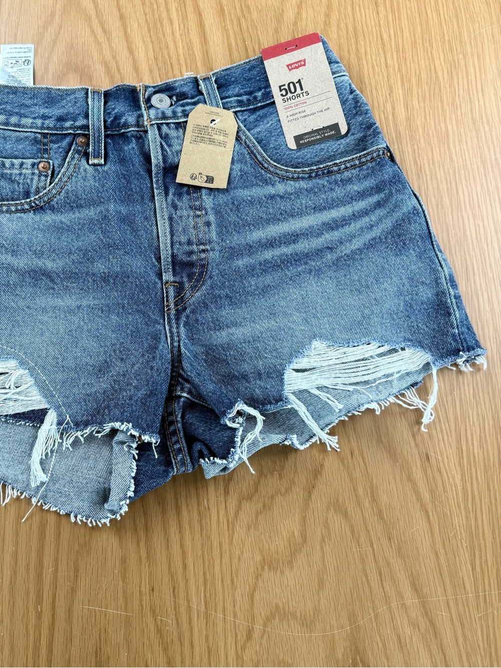 Levi's 501 High-Rise Cutoff Denim Shorts - Blue High Rise 563270401